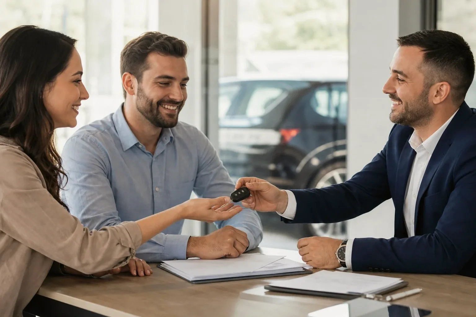 Registro da transferência de propriedade de um veículo.